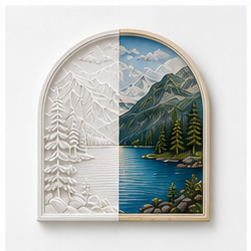 Alpine Lake Relief Wall Art Kit