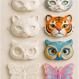 Paint-Your-Own Animal Mask Party Combo Box