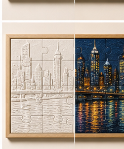 City Skyline Paintable Puzzle Wall Art Kit