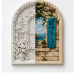 Mediterranean Window Relief Art Kit