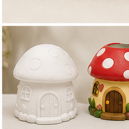 Mushroom House Planter Paint Kit