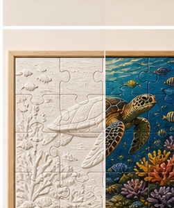 Ocean Reef Paintable Puzzle Wall Art Kit