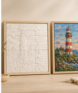 Seaside Lighthouse Paintable Puzzle Wall Art Kit