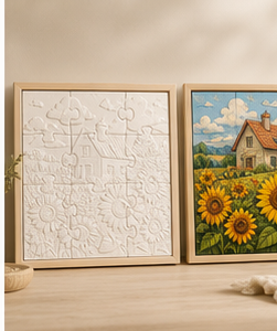 Sunflower Field Paintable Puzzle Wall Art Kit