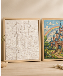 Whimsical Castle Paintable Puzzle Wall Art Kit