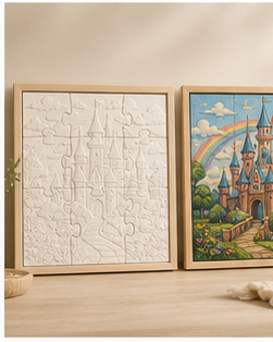 Whimsical Castle Paintable Puzzle Wall Art Kit